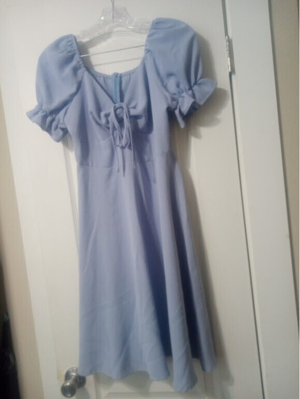 Light Blue Puff-Sleeve Dress | Comfy | Perfect for spring outings GUC - Picture 2 of 4